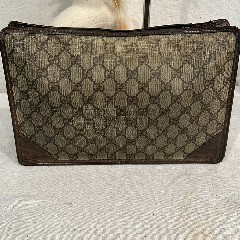 GUCCI GG Pvc Leather Clutch Bag vintage authentic - Picture 4 of 16